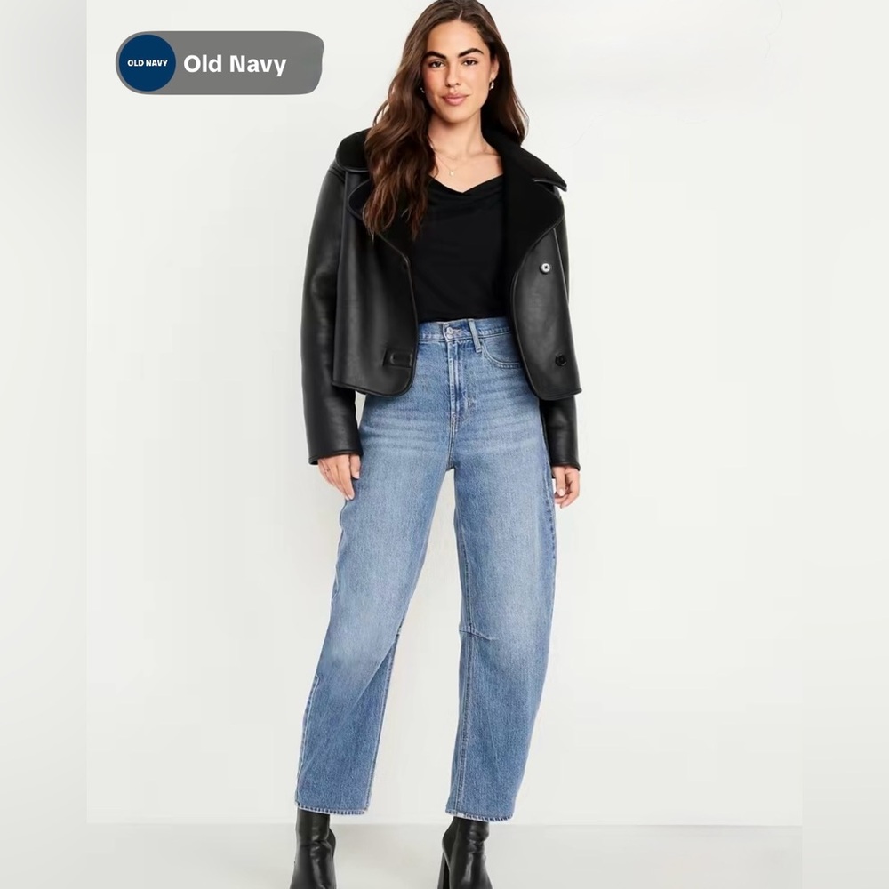 NWT Old Navy HIGH-RISE Barrel Leg Size 6 042649